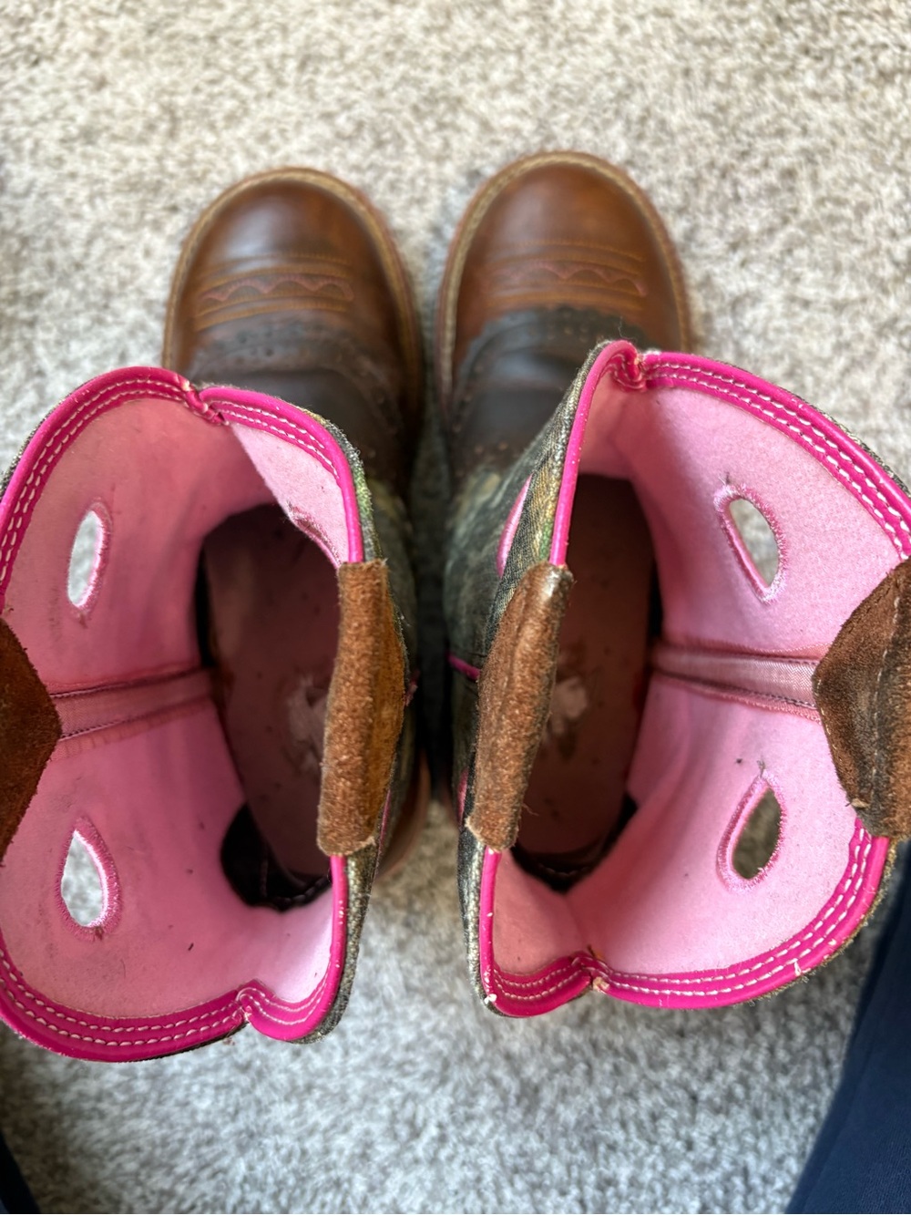 Ariat Fatbaby Cowgirl Camo Pink Western Boots 7.5B - Picture 11 of 12